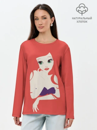 Лонгслив женский. Хлопок / Ariel the Mermaid