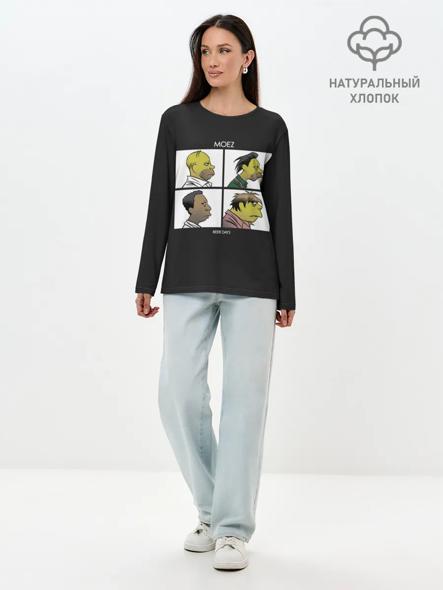 Лонгслив женский. Хлопок / Mozes band