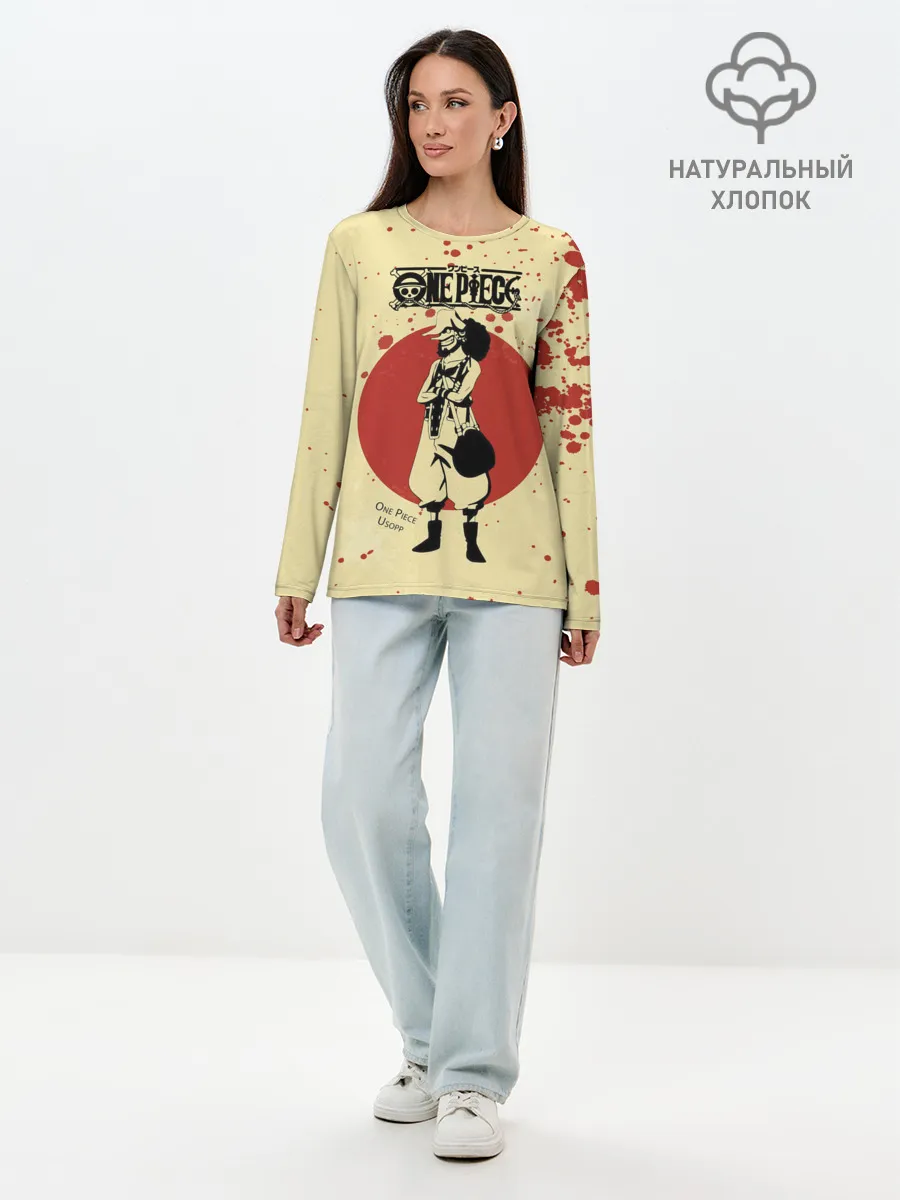 Лонгслив женский. Хлопок / Усопп One Piece. Большой куш