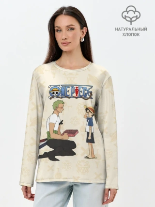 Лонгслив женский. Хлопок / Ророноа Зоро и малыш Манки Д. Луффи