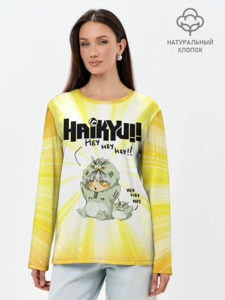 Лонгслив женский. Хлопок / HEY HEY HEY Котаро Бокуто сова