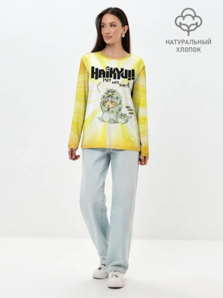 Лонгслив женский. Хлопок / HEY HEY HEY Котаро Бокуто сова
