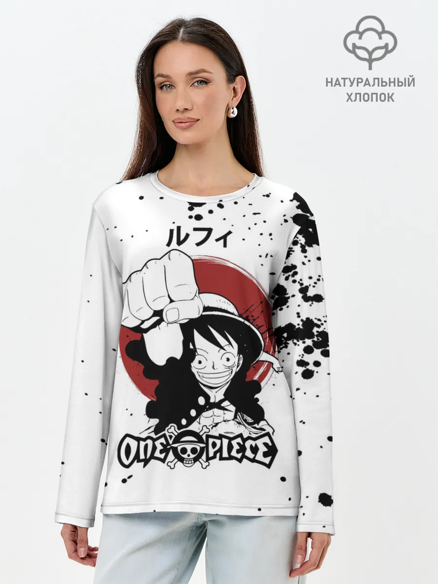 Лонгслив женский. Хлопок / Манки Д. Луффи One Piece