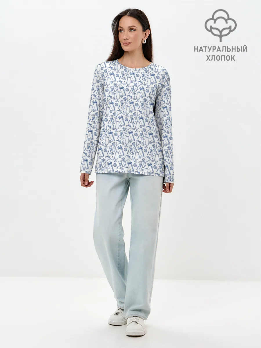 Лонгслив женский. Хлопок / Коктейли