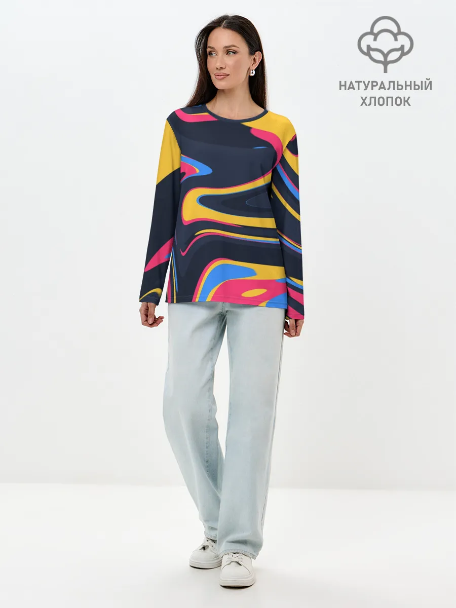 Лонгслив женский. Хлопок / Color Mix