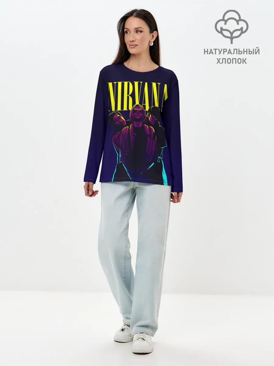 Лонгслив женский. Хлопок / Nirvana Neon