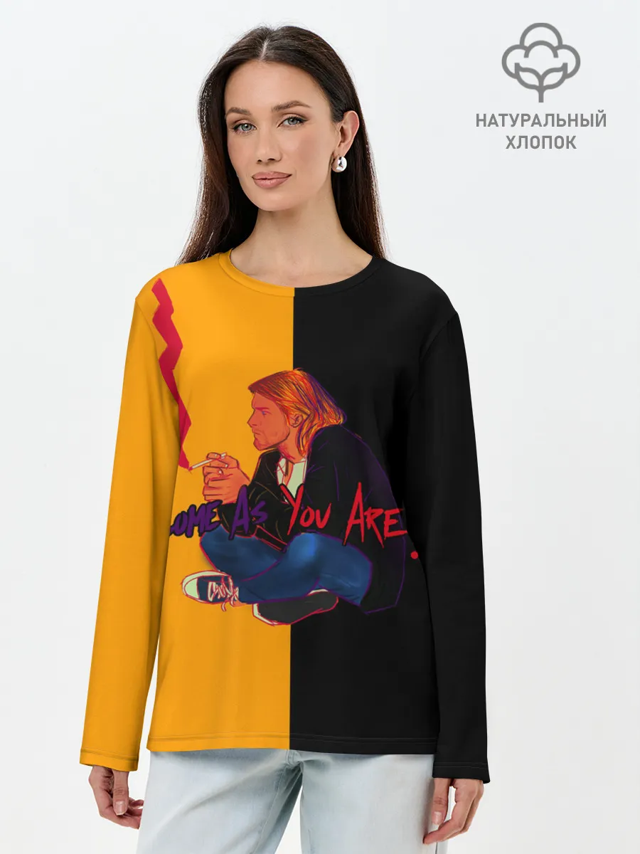 Лонгслив женский. Хлопок / Come as you are