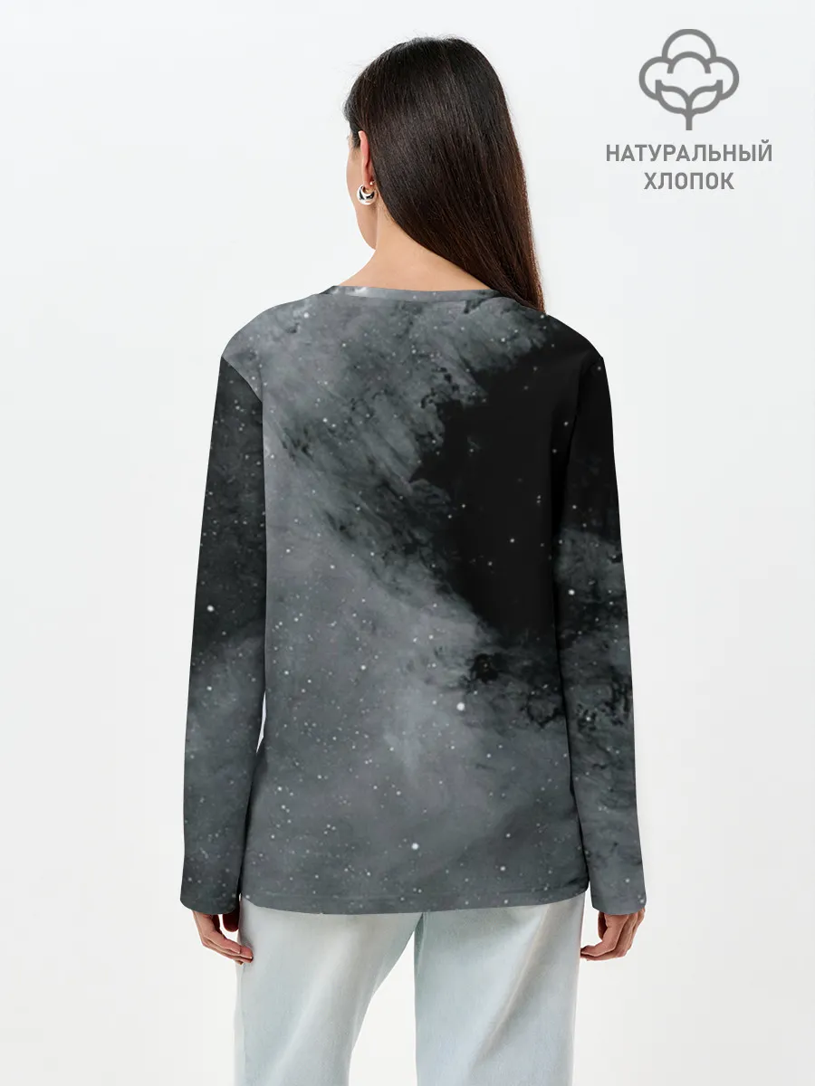 Лонгслив женский. Хлопок / Космос / Абстракция