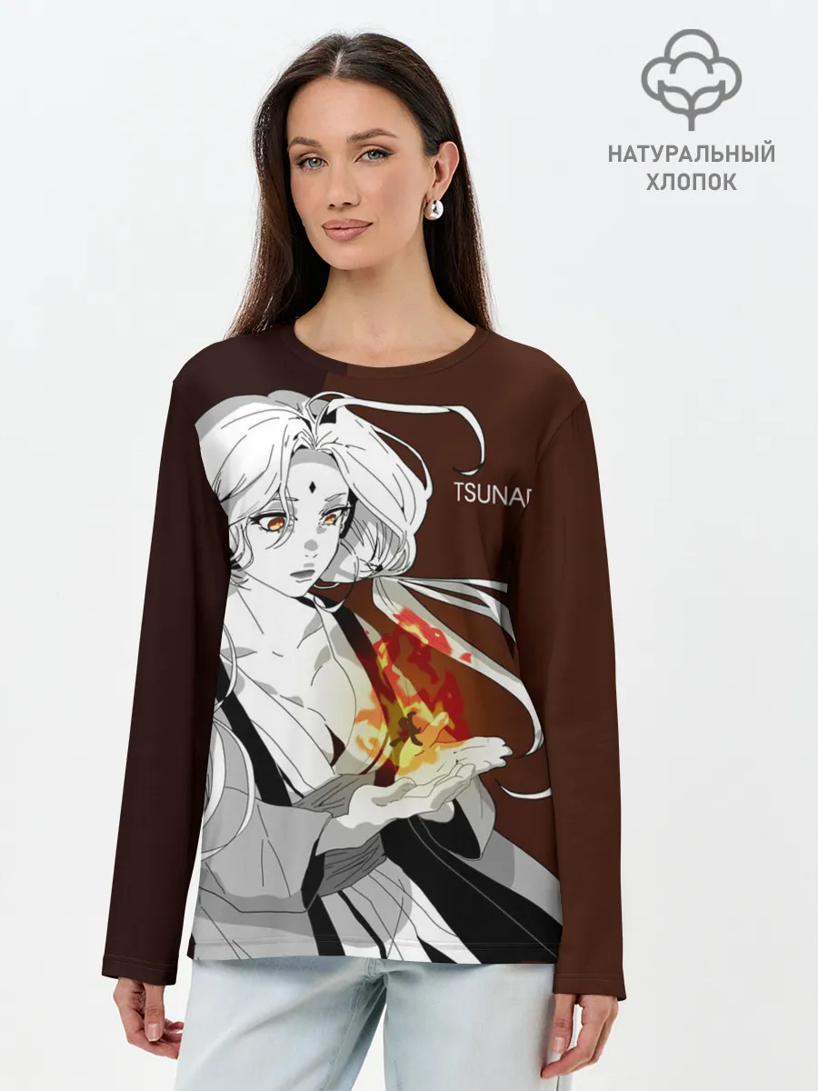 Лонгслив женский. Хлопок / Цунаде
