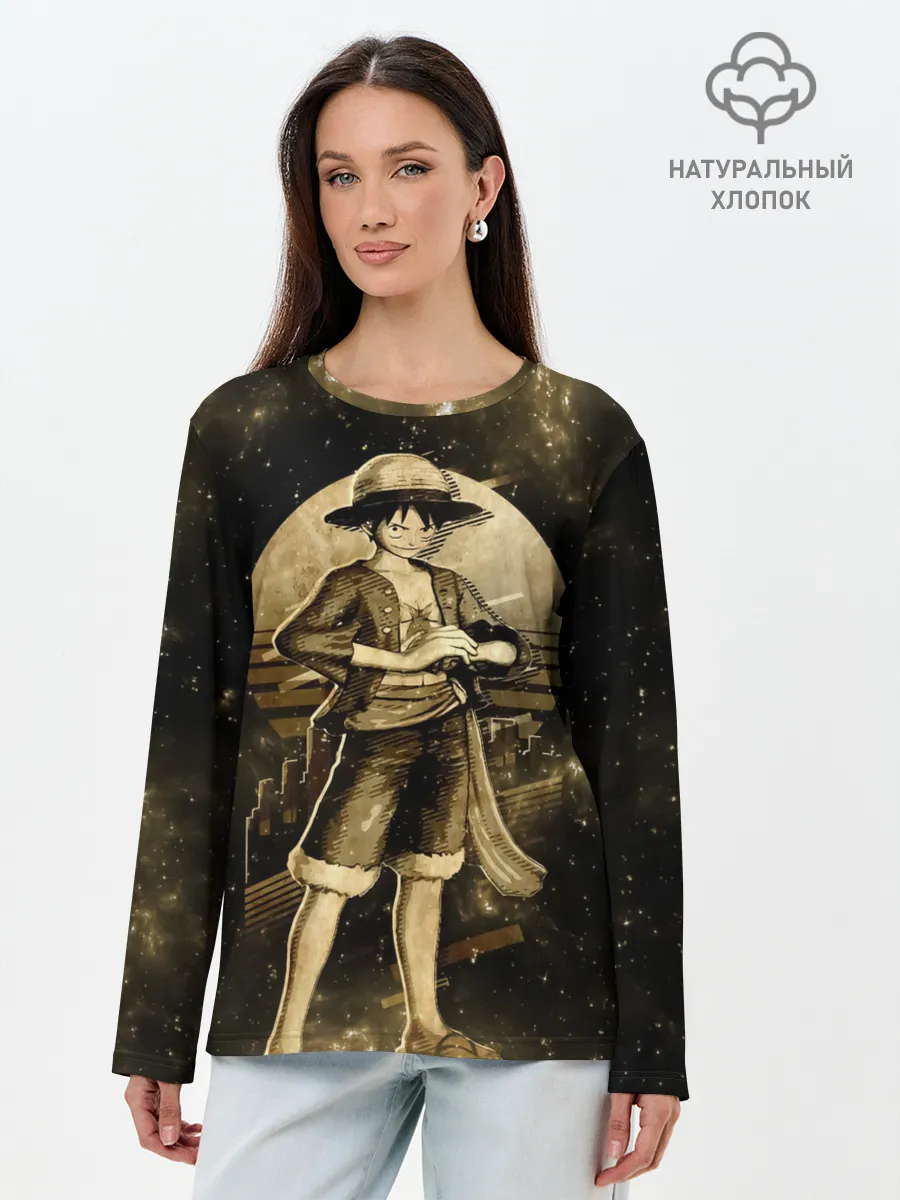 Лонгслив женский. Хлопок / Манки Д. Луффи | One Piece