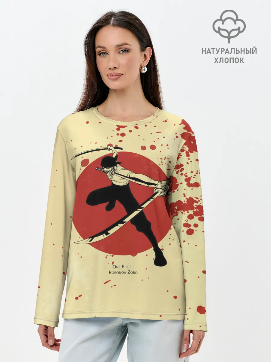 Лонгслив женский. Хлопок / Зоро | One Piece. Большой куш