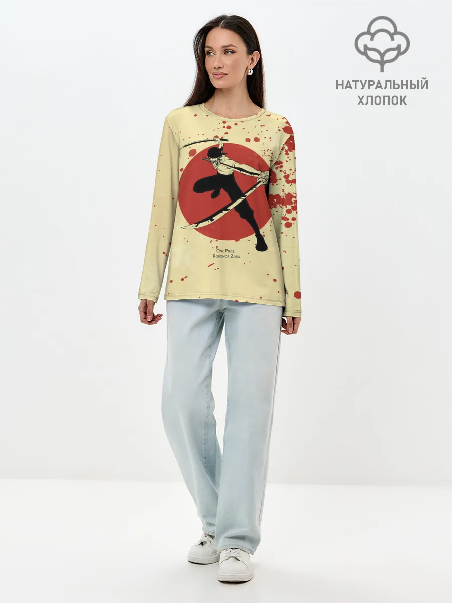 Лонгслив женский. Хлопок / Зоро | One Piece. Большой куш