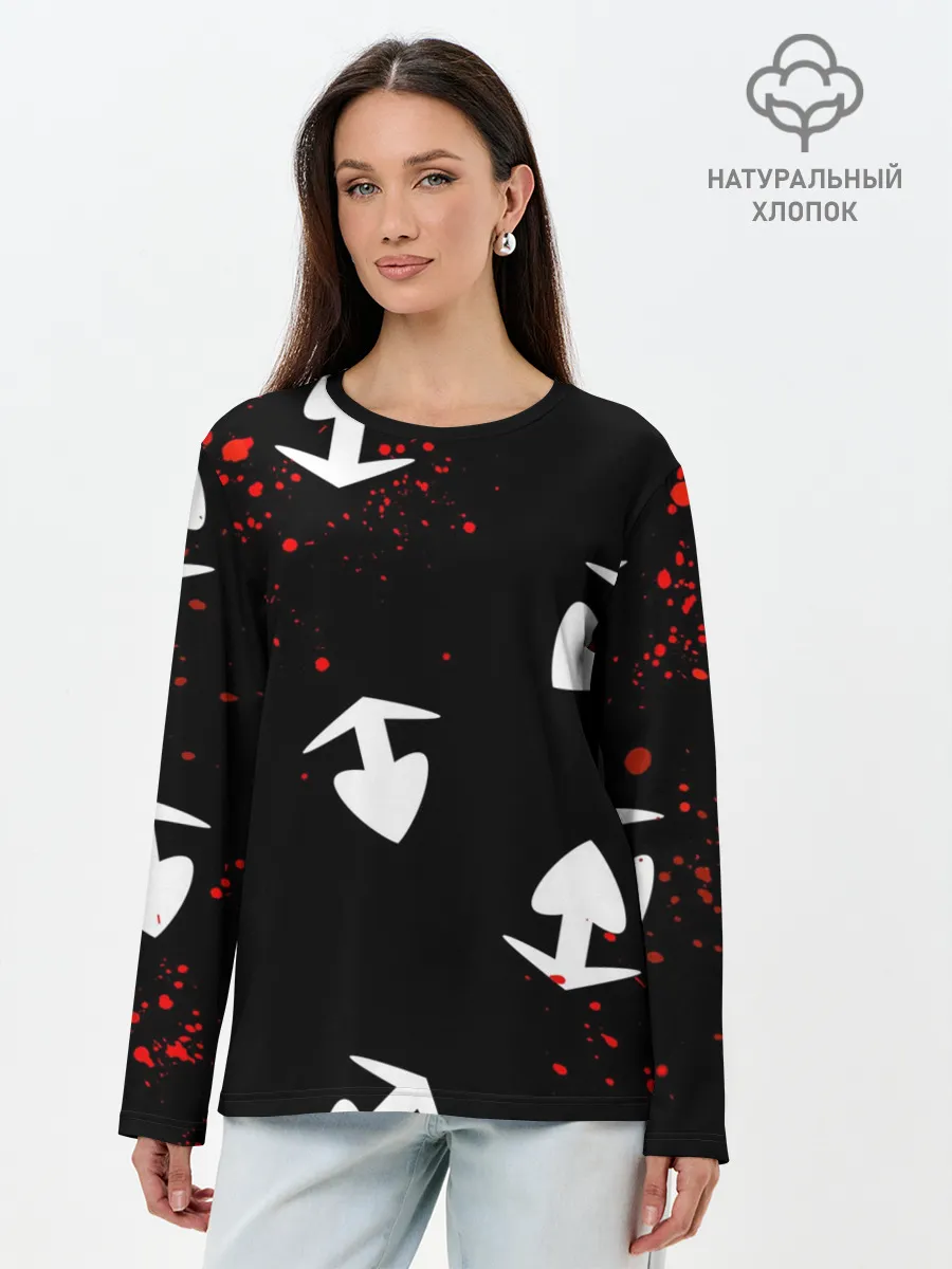 Лонгслив женский. Хлопок / Плащ Хяккимару