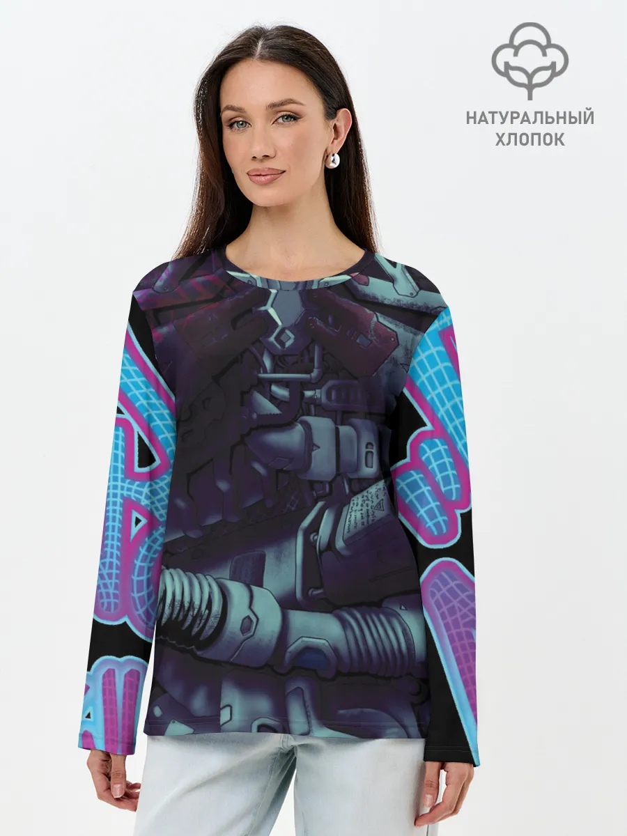 Лонгслив женский. Хлопок / Cuber skelet
