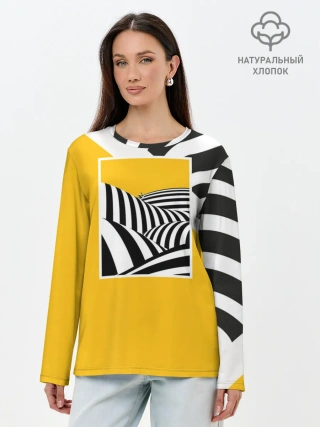 Лонгслив женский. Хлопок / Крути педали