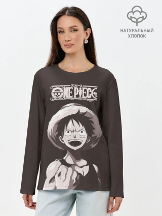 Лонгслив женский. Хлопок / One Piece | Манки Д. Луффи