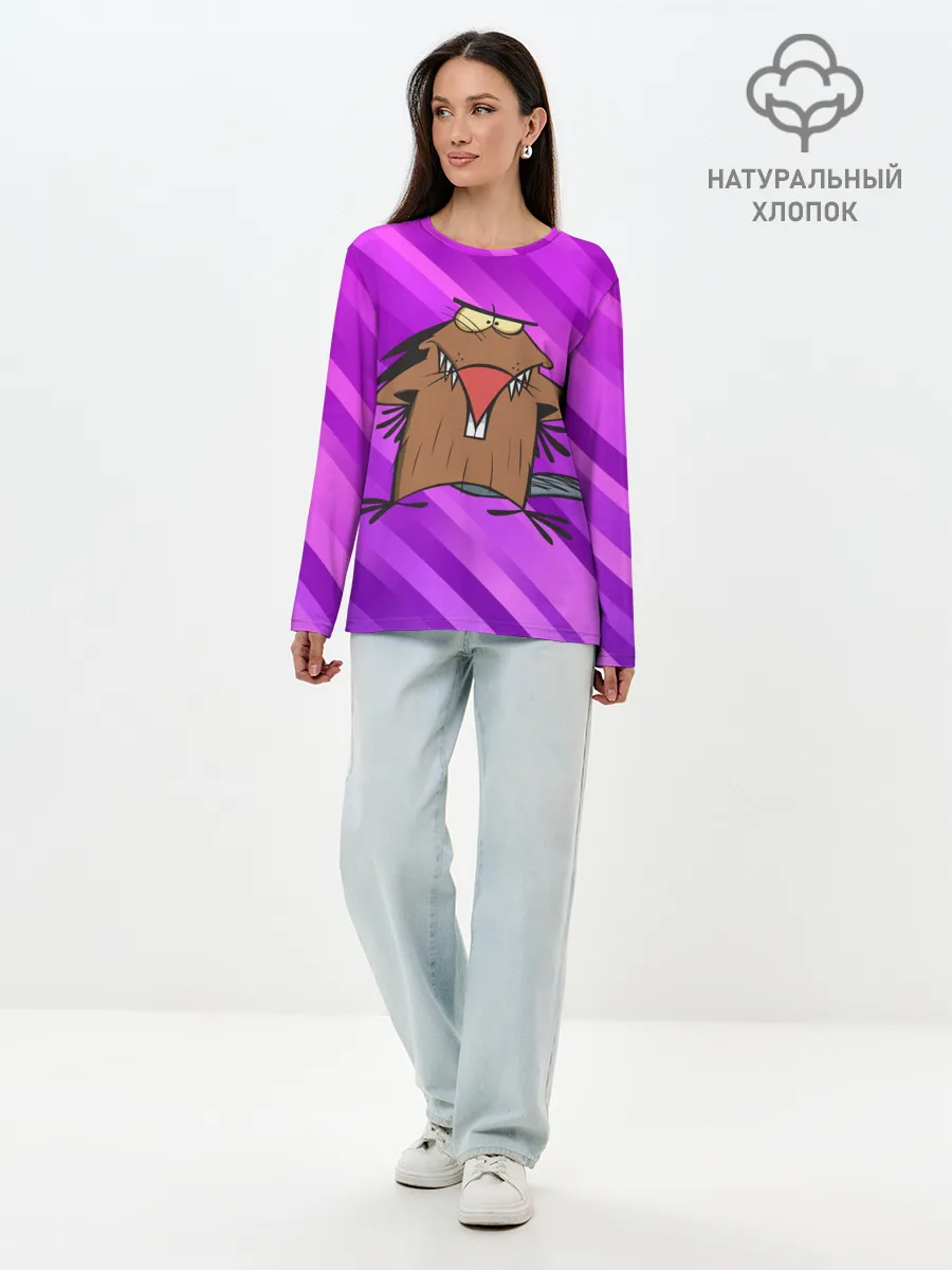 Лонгслив женский. Хлопок / Крутые Бобры мультфильм