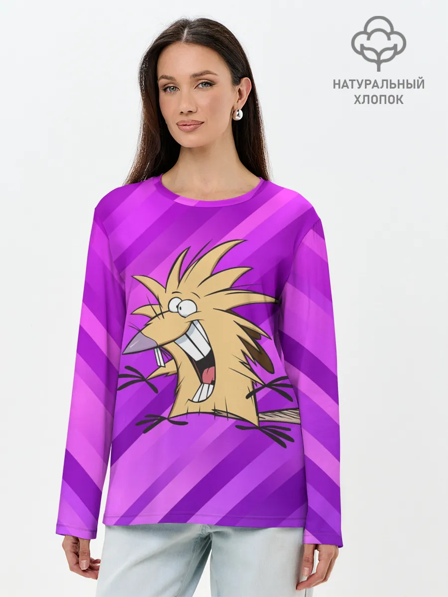 Лонгслив женский. Хлопок / Крутые Бобры