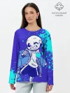 Лонгслив женский. Хлопок / UNDERTALE SANS BLUE