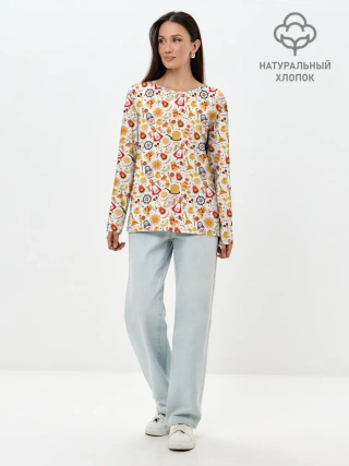 Лонгслив женский. Хлопок / Масленица