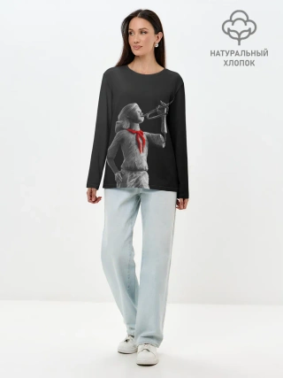 Лонгслив женский. Хлопок / Пищеблок
