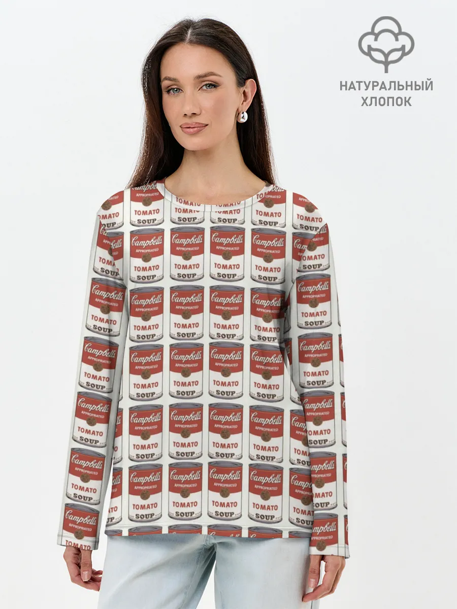 Лонгслив женский. Хлопок / Суп как искусство