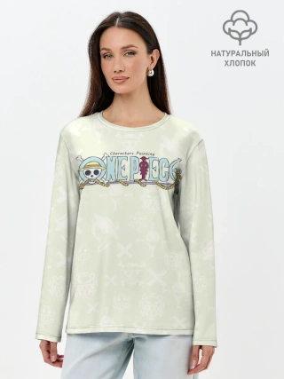 Лонгслив женский. Хлопок / Эмблемы One Piece. Большой куш