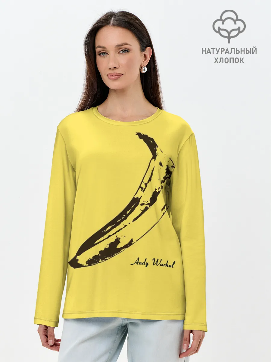 Лонгслив женский. Хлопок / Энди Уорхол - Банан