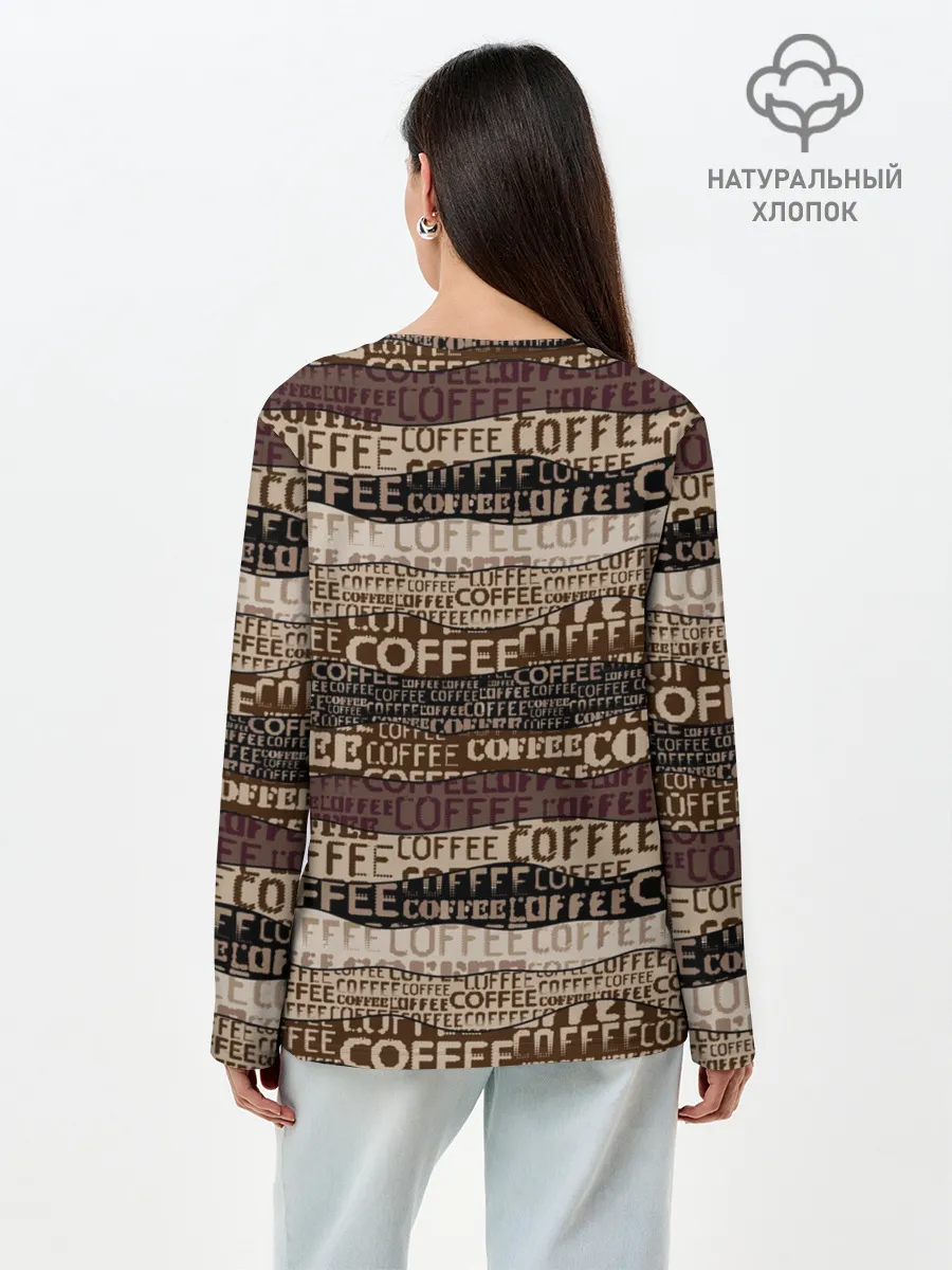 Лонгслив женский. Хлопок / Кофе