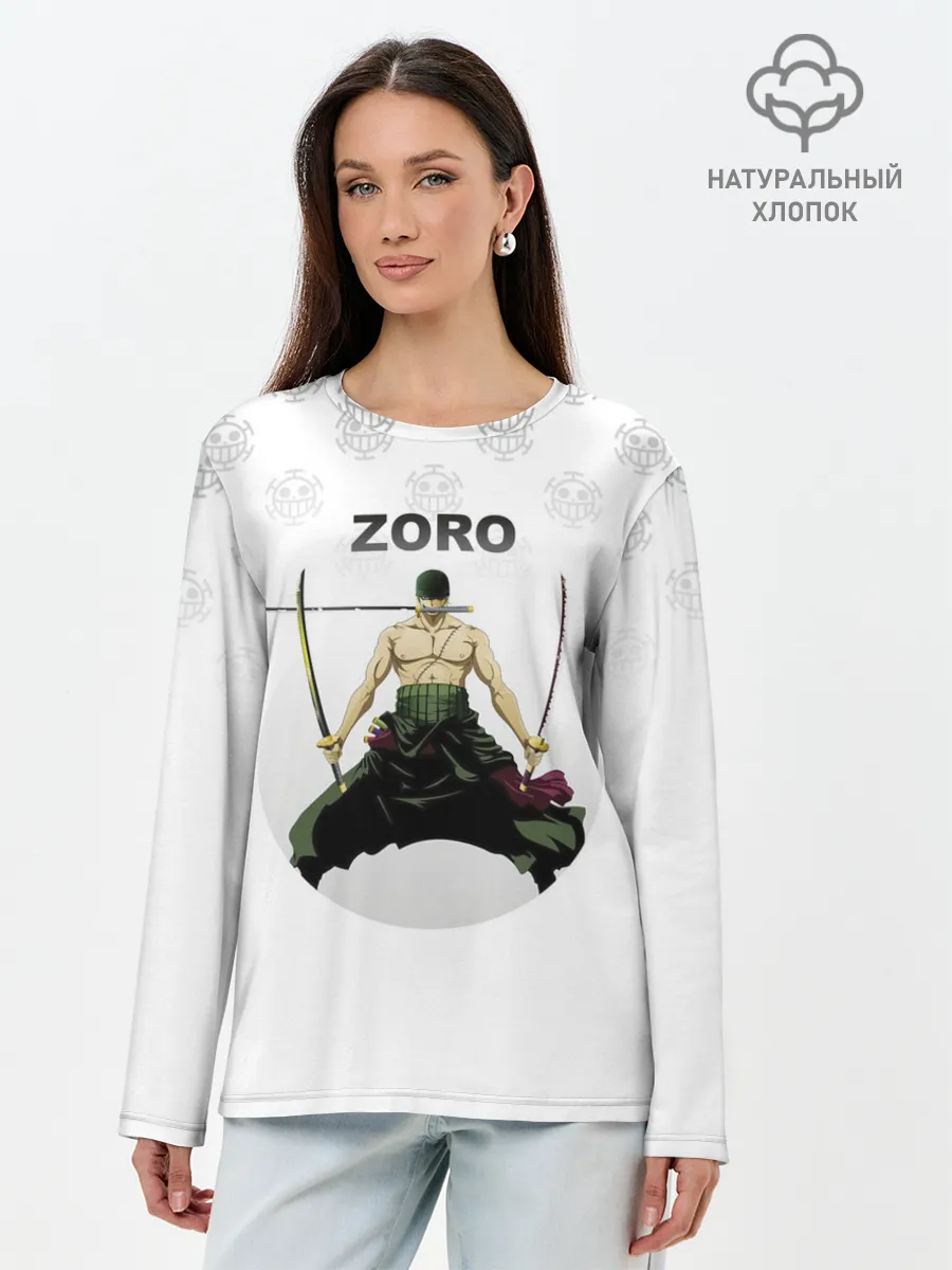 Лонгслив женский. Хлопок / Зоро | One Piece. Большой куш