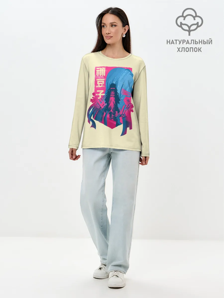 Лонгслив женский. Хлопок / Nezuko Neon