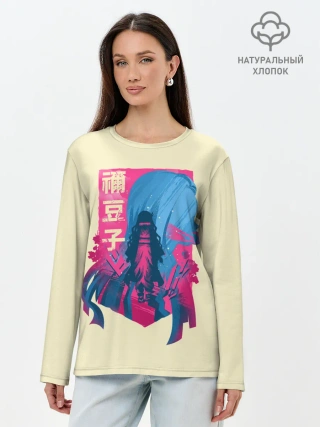 Лонгслив женский. Хлопок / Nezuko Neon