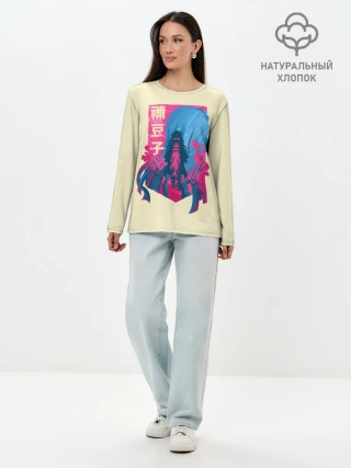 Лонгслив женский. Хлопок / Nezuko Neon