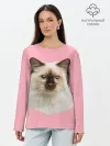 Лонгслив женский. Хлопок / Пушистый кот