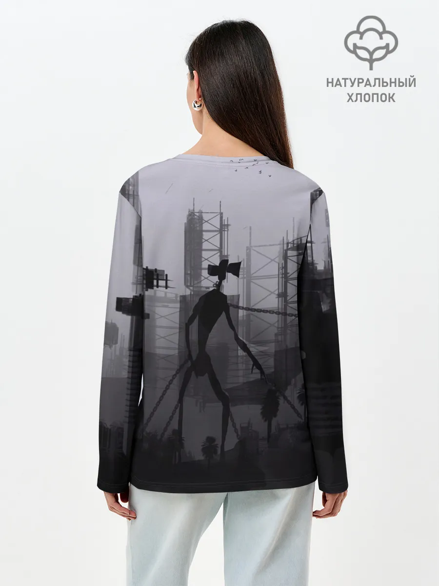 Лонгслив женский. Хлопок / СИРЕНОГОЛОВЫЙ В ЦЕПЯХ