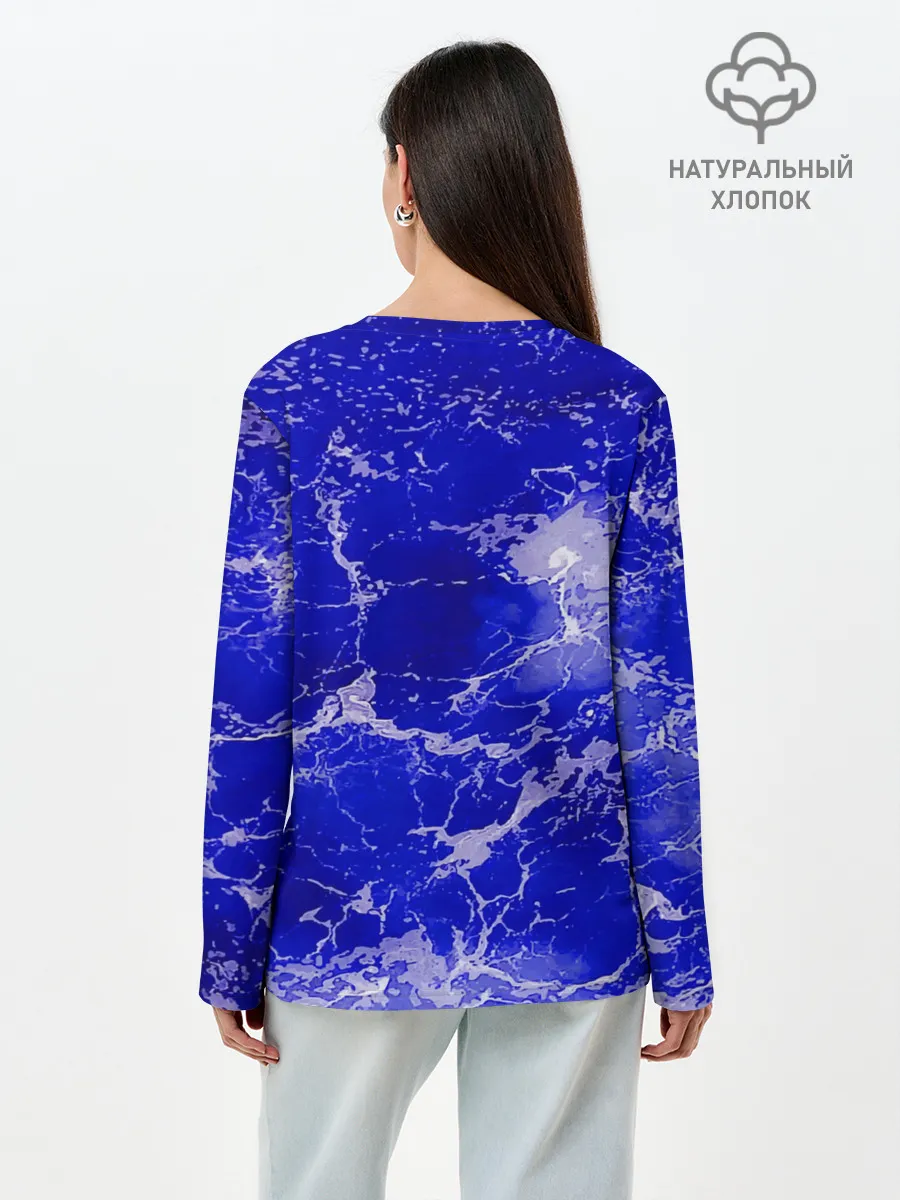 Лонгслив женский. Хлопок / Морские волны!
