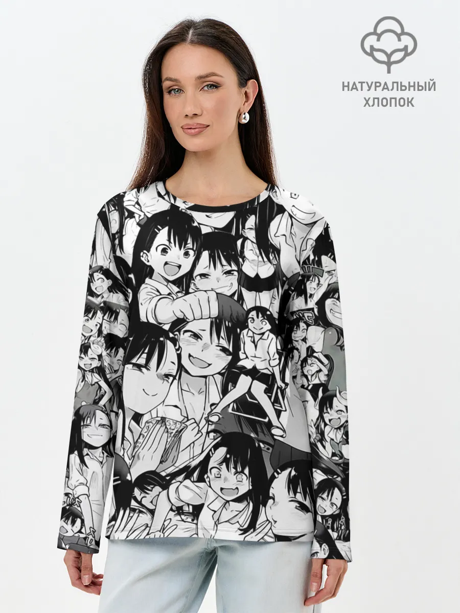 Лонгслив женский. Хлопок / Nagatoro Sempai