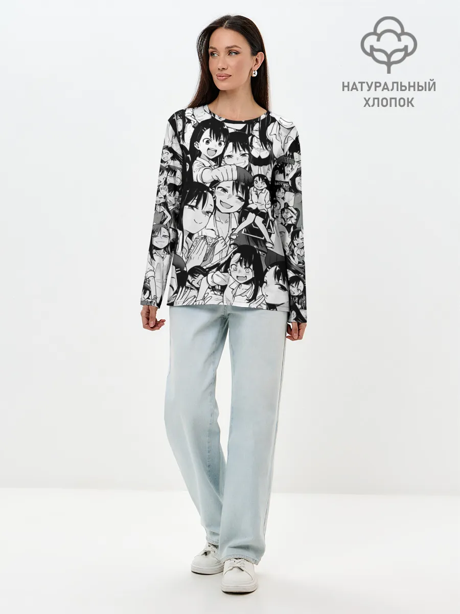 Лонгслив женский. Хлопок / Nagatoro Sempai