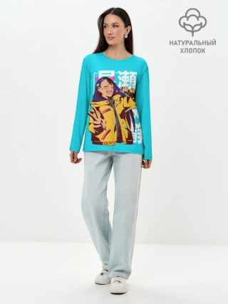 Лонгслив женский. Хлопок / Нагаторо-сан