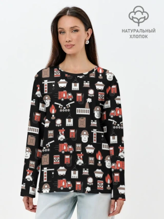 Лонгслив женский. Хлопок / Металлург