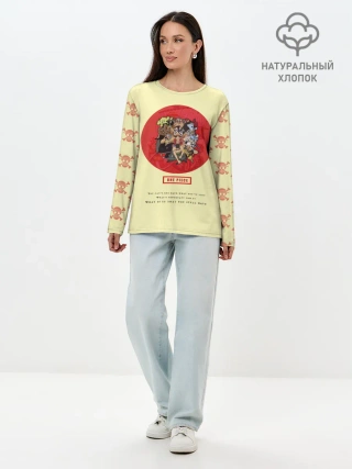 Лонгслив женский. Хлопок / Пираты Соломенной Шляпы | One Piece