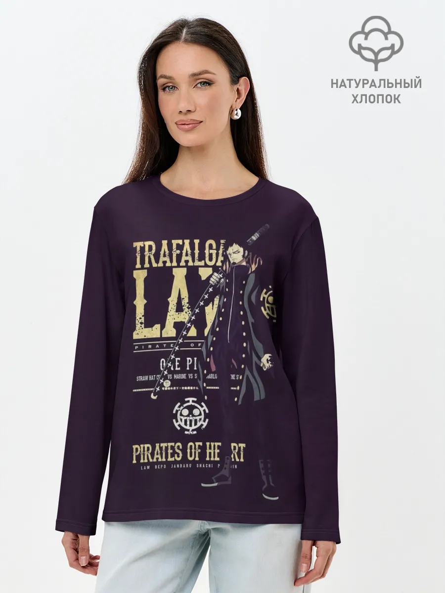 Лонгслив женский. Хлопок / Трафальгар Ло | Пираты Сердца