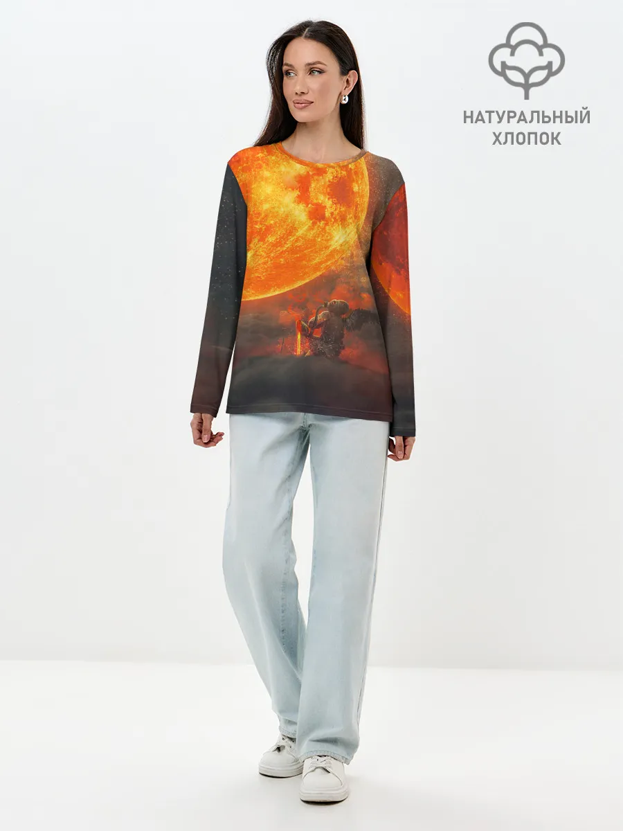Лонгслив женский. Хлопок / РАДИАЦИОННОЕ СОЛНЦЕ