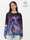 Лонгслив женский. Хлопок / CYBERPUNK 2077 NEON | КИБЕРПАНК НЕОН