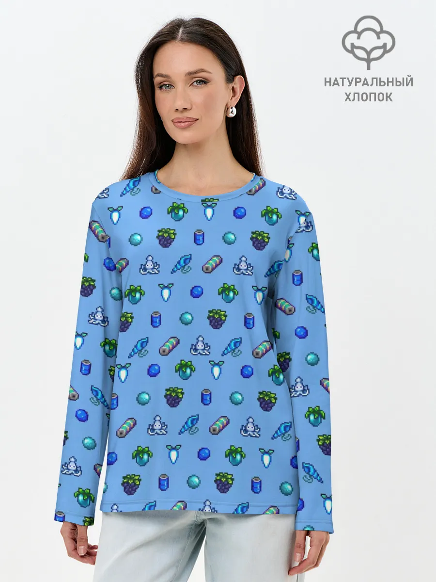 Лонгслив женский. Хлопок / Stardew valley. Pattern