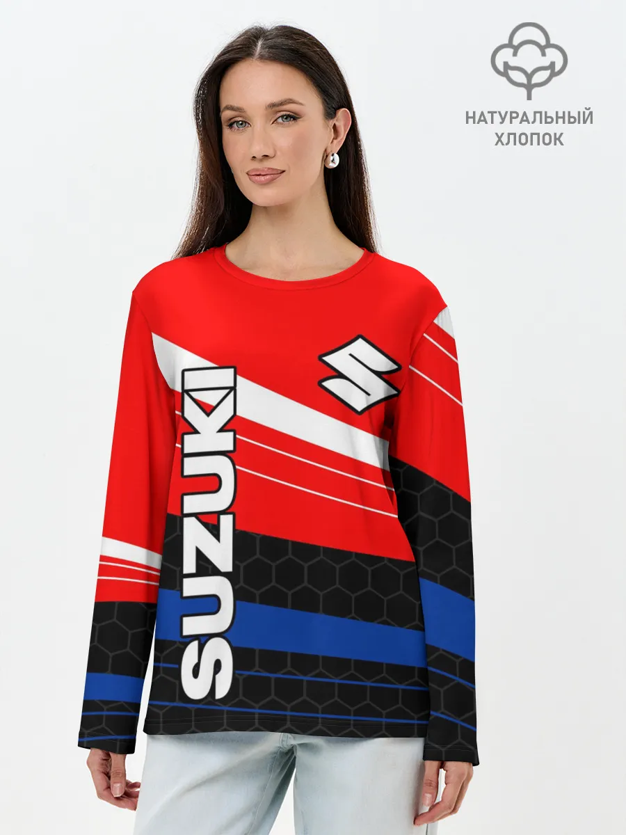 Лонгслив женский. Хлопок / SUZUKI / СУЗУКИ / МОТОСПОРТ