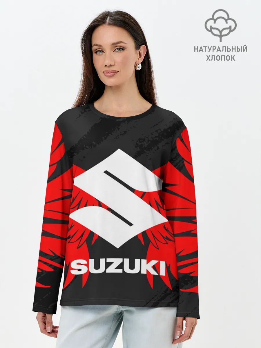 Лонгслив женский. Хлопок / SUZUKI / СУЗУКИ / МОТОСПОРТ
