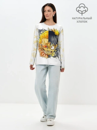 Лонгслив женский. Хлопок / Донкихот vs Луффи | One Piece