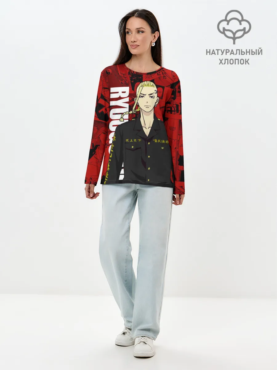 Лонгслив женский. Хлопок / Кэн Рюгудзи Токийские мстители