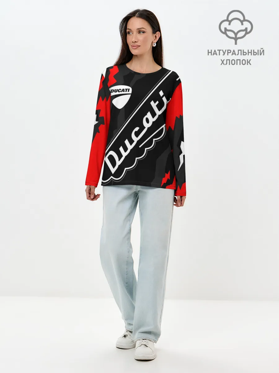 Лонгслив женский. Хлопок / DUCATI / ДУКАТИ / SPORT